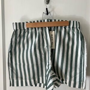 Alex Mill Green Striped Women's Shorts